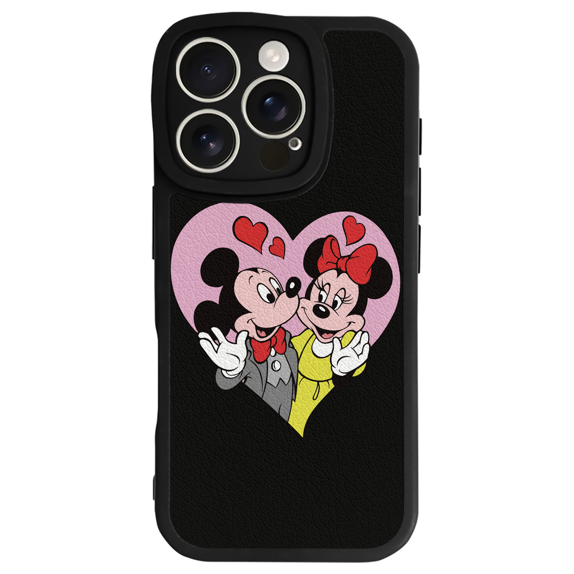 （画像用） ミッキーマウス Mickey Mouse 【iPhone 16シリーズ対応】シリコンスマホケース（レザー調） 材質：シリコン